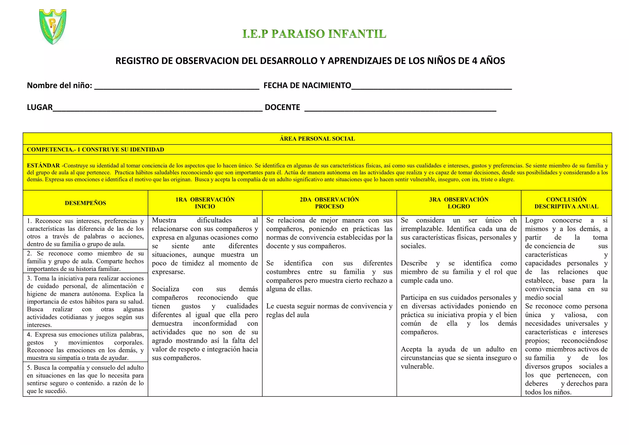 REGISTRO DE OBSERVACION DEL DESARROLLO Y APRENDIZAJE 4 AÑOS.docx