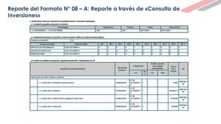 Reporte del Formato N° 08 – A: Reporte a través de «Consulta de
Inversiones»
 