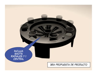 INCLUÍA
   SHOTS
RADIALES Y 1
 CENTRAL

               3RA PROPUESTA DE PRODUCTO
 