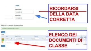 RICORDARSI 
DELLA DATA 
CORRETTA 
ELENCO DEI 
DOCUMENTI DI 
CLASSE 
 