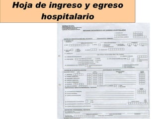 Hoja de ingreso y egreso hospitalario 