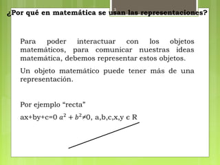 3
¿Por qué en matemática se usan las representaciones?
 