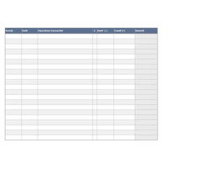 Număr   Dată   Descrierea tranzacţiei   C Debit (-)   Credit (+)   Balanţă
 