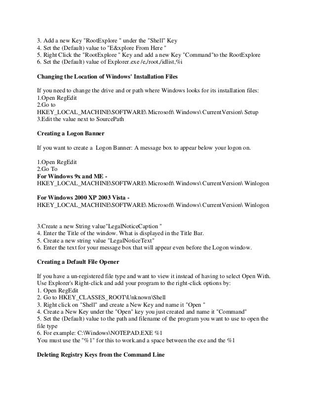 Default Printer Registry Key Vista