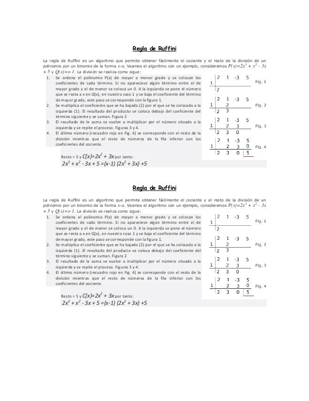 Regla de ruffini factorizacion pdf files