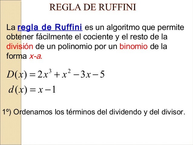 Regla de Ruffini
