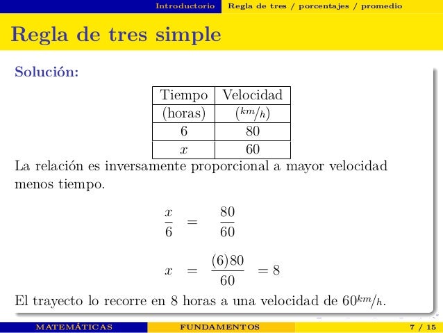Regla De 3 Para Sacar Promedio