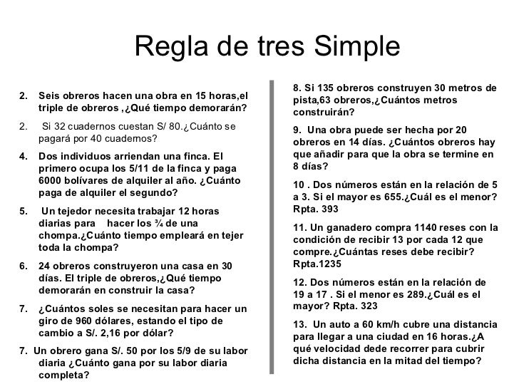 Regla de tres simple 2011-1
