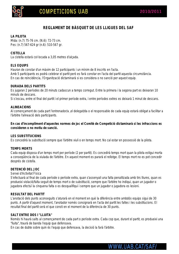 Reglamento del baloncesto