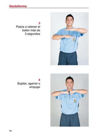 Gestoforma
94
3
Pasos o retener el
balón más de
3 segundos
4
Sujetar, agarrar o
empujar
 