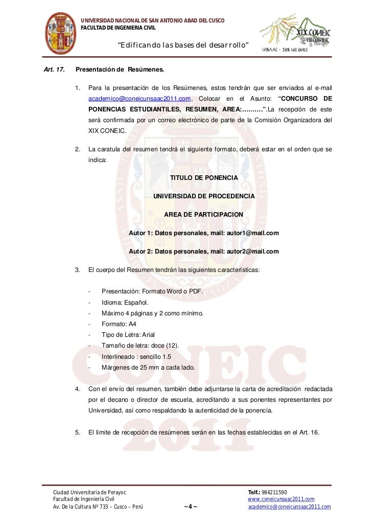 Reglamento Concurso de Ponencias XIX CONEIC