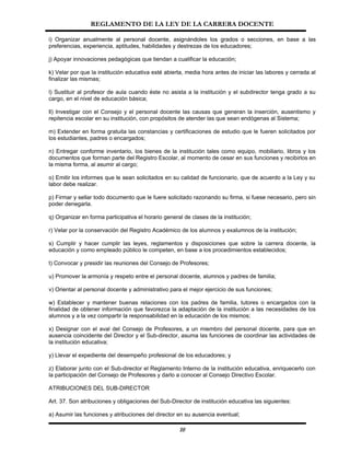 Reglamento De La Ley Carrera Docente