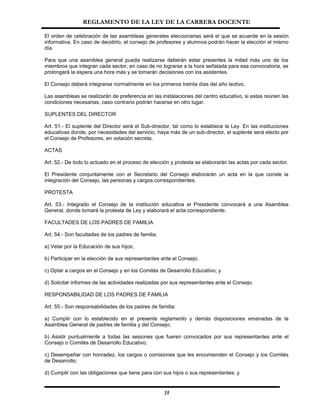 Reglamento De La Ley Carrera Docente