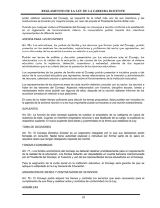 Reglamento De La Ley Carrera Docente