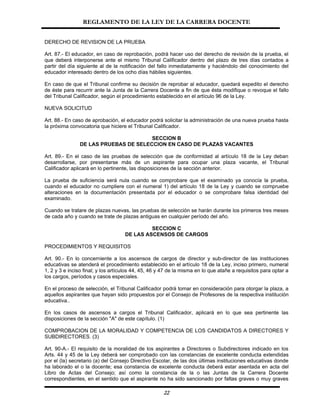 Reglamento De La Ley Carrera Docente