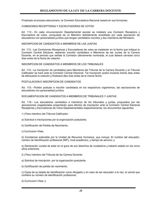 Reglamento De La Ley Carrera Docente