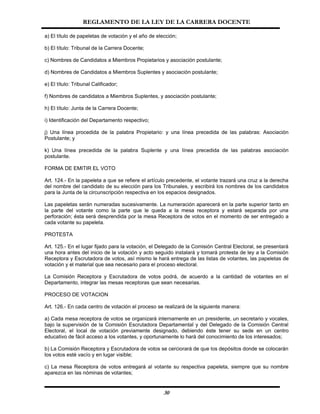 Reglamento De La Ley Carrera Docente