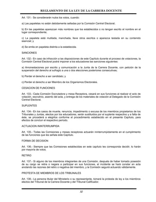 Reglamento De La Ley Carrera Docente