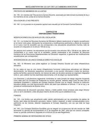 Reglamento De La Ley Carrera Docente