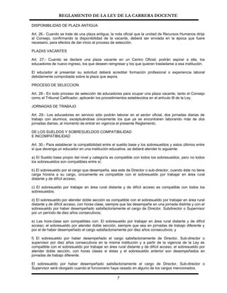Reglamento De La Ley Carrera Docente