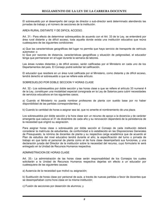 Reglamento De La Ley Carrera Docente