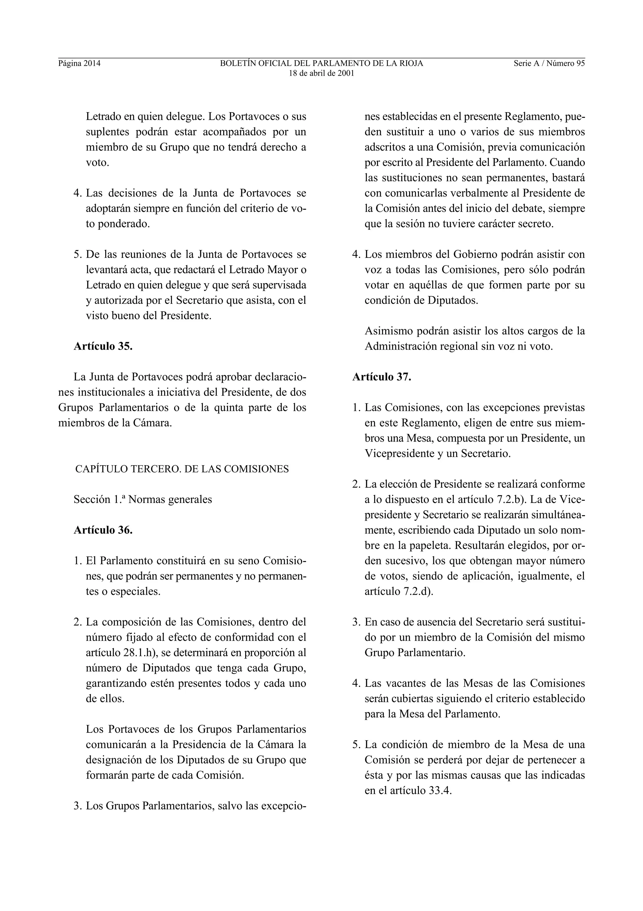 Reglamento del Parlamento de La Rioja