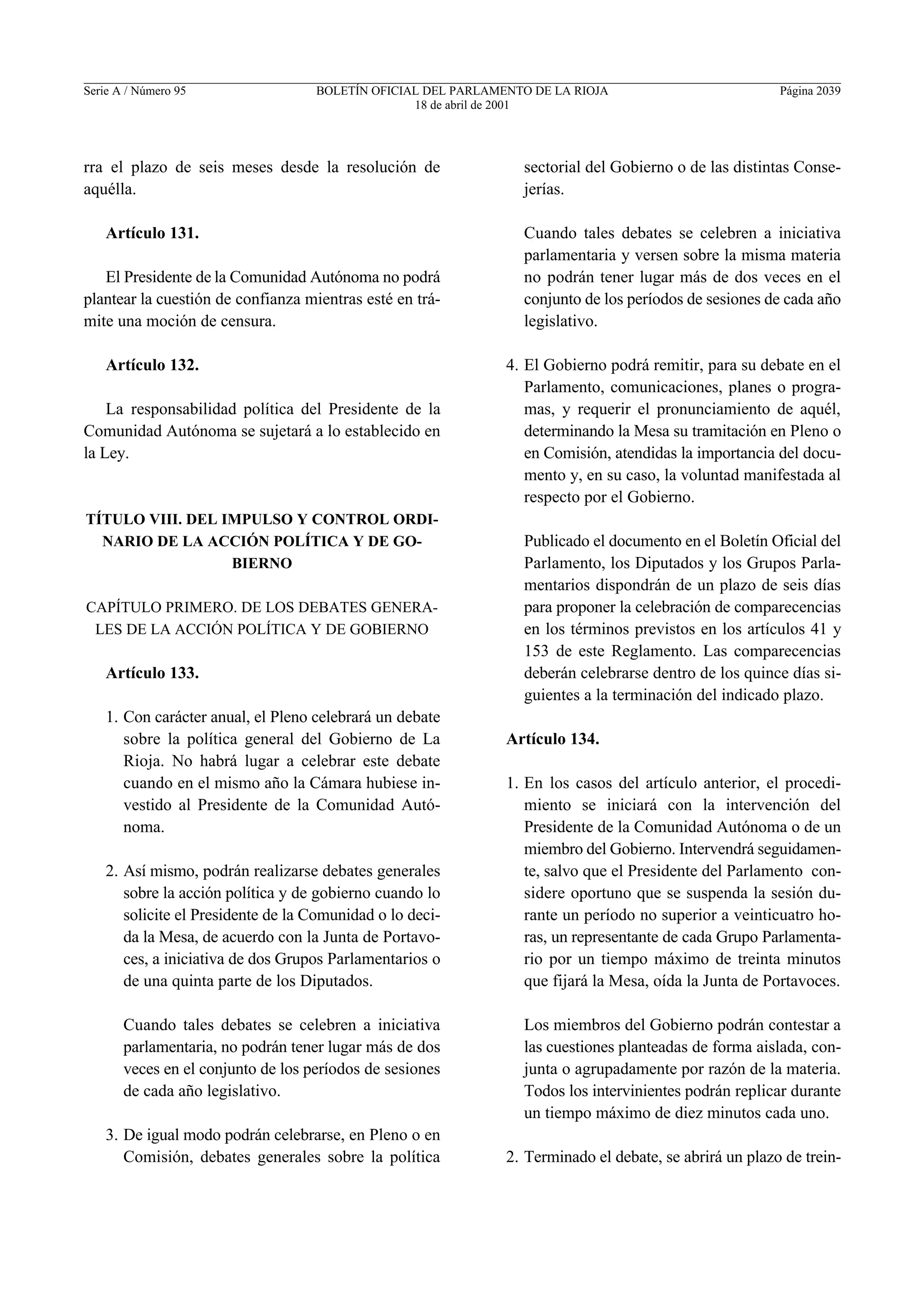 Reglamento del Parlamento de La Rioja