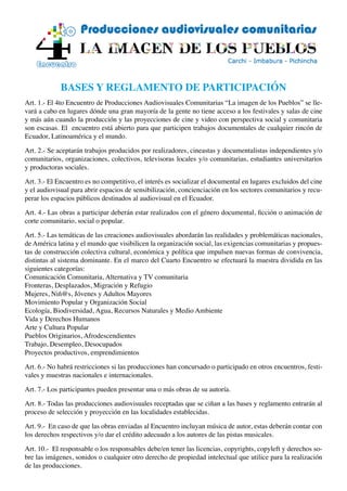 Bases y Reglamento 4to Encuentro IP 2011