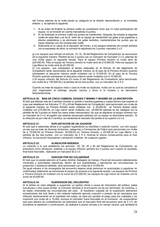 Reglamento 2012 2013 LINAFA