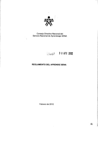 Reglamento aprendiz sena