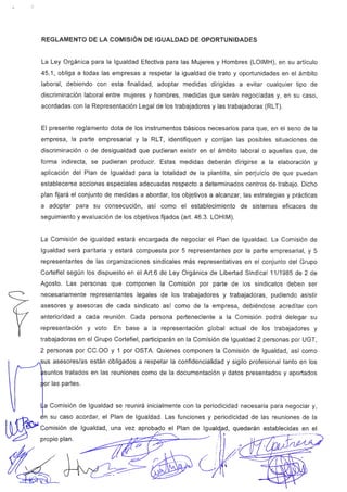 Reglamento comision igualdad_cortefiel