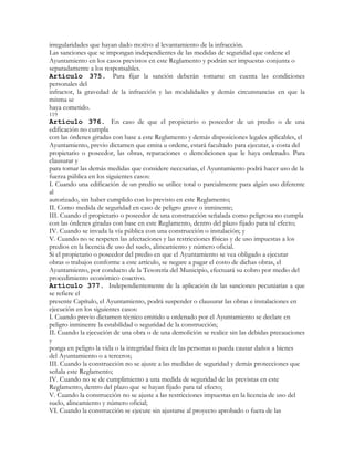 Reglamento De Construcciones