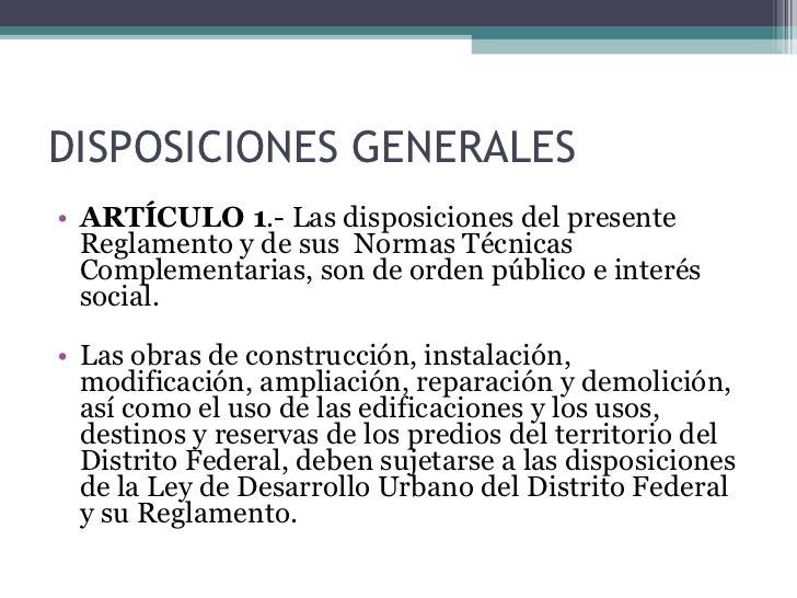 Reglamento de construccion parte 1