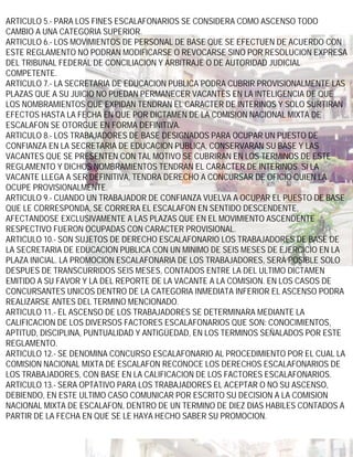 Reglamento de escalafón de los trabajadores al servicio de la SEP | PDF