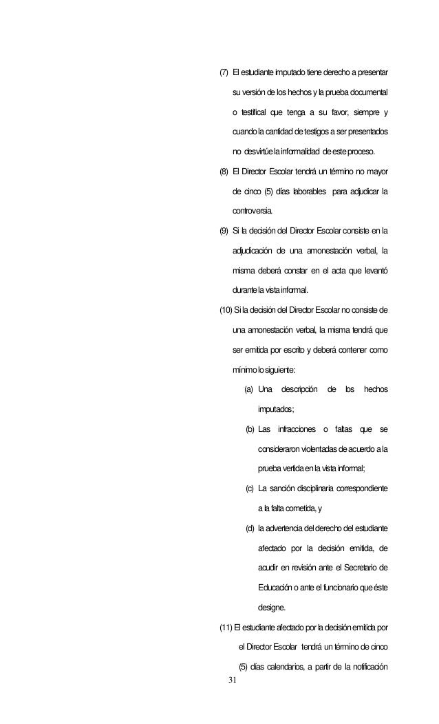 Reglamento de Estudiante
