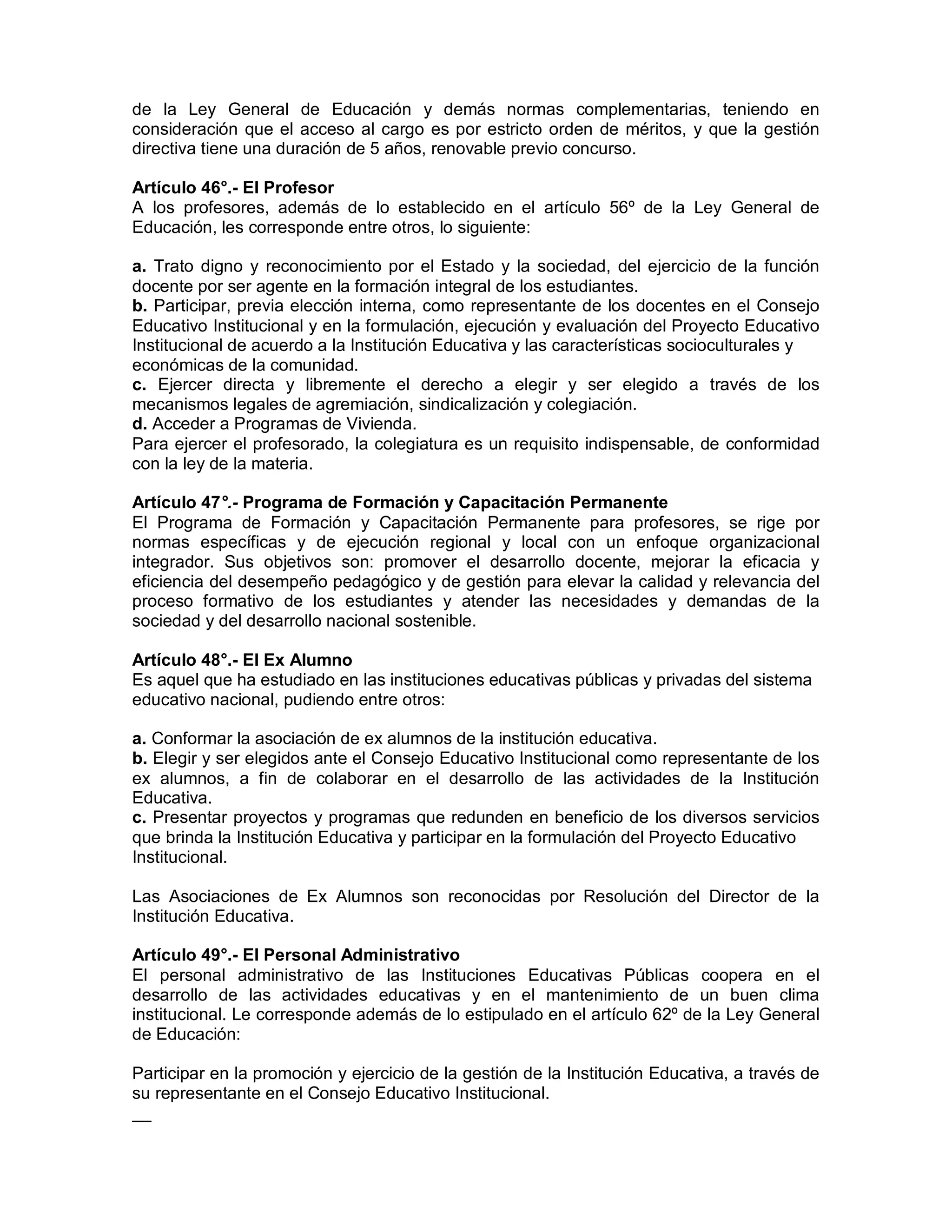 REGLAMENTO DE LA LEY GENERAL DE EDUCACIÓN | PDF