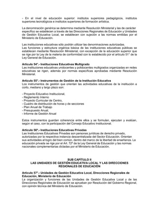 REGLAMENTO DE LA LEY GENERAL DE EDUCACIÓN | PDF
