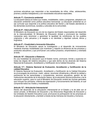 REGLAMENTO DE LA LEY GENERAL DE EDUCACIÓN | PDF