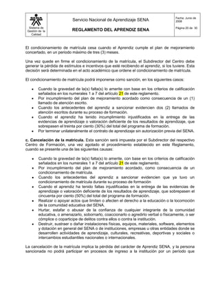 Reglamento del aprendiz  