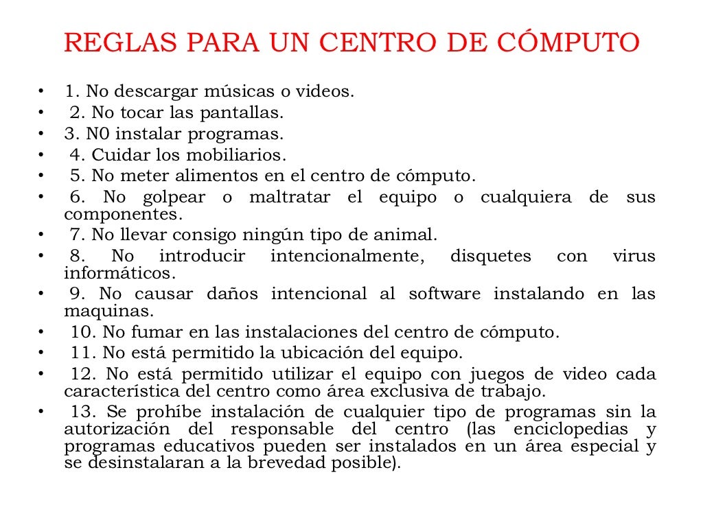Reglamento del centro de computo