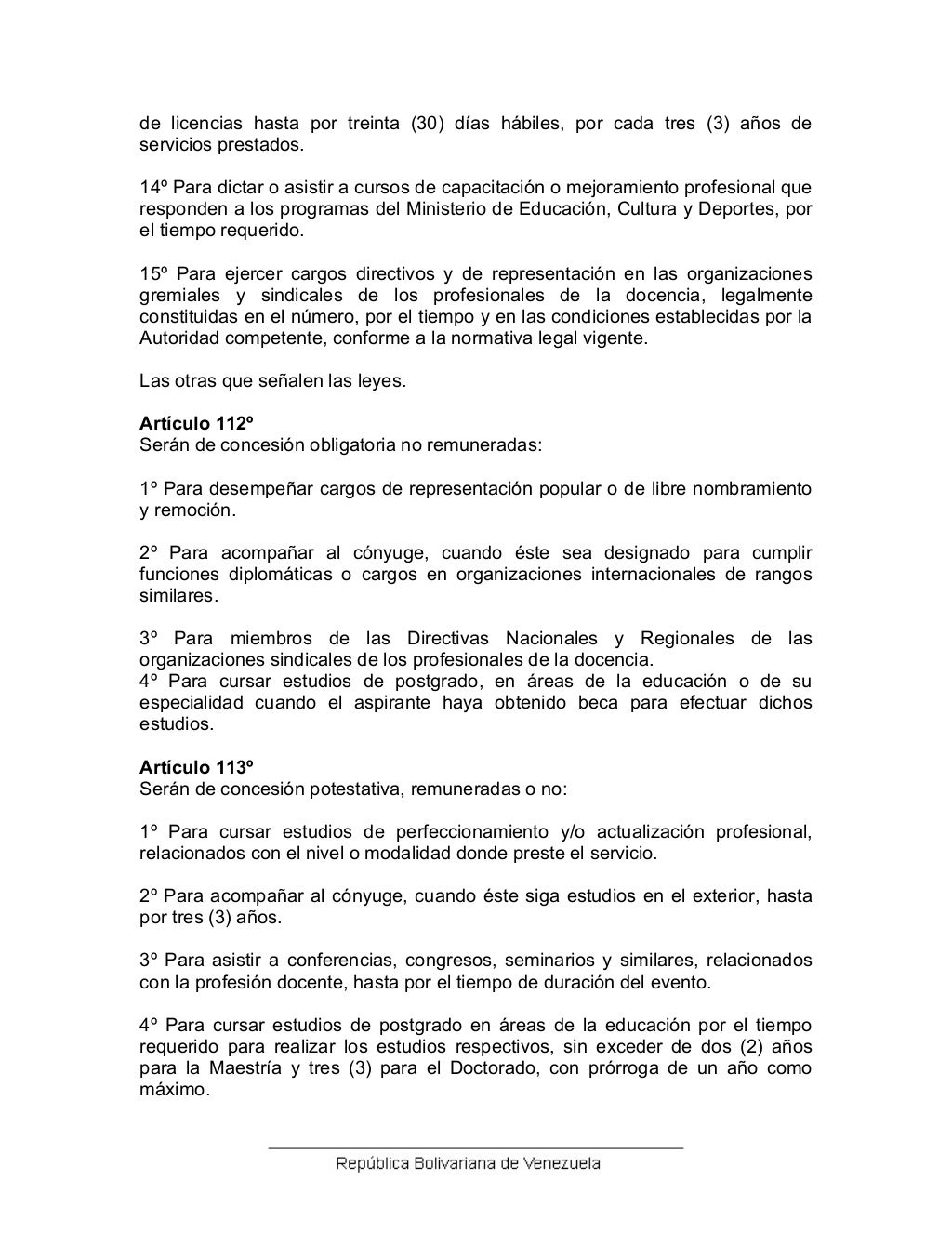 Reglamento del ejercicio de la profesion docente