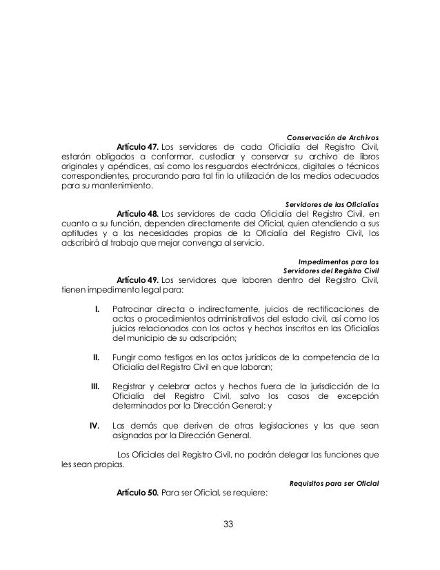 Reglamento del registro civil para el estado de guanajuato