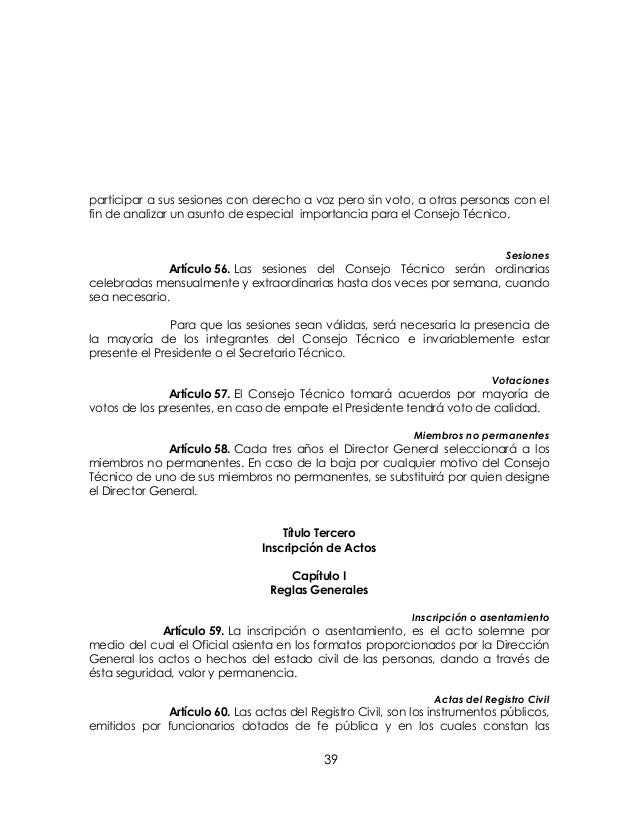 Reglamento del registro civil para el estado de guanajuato