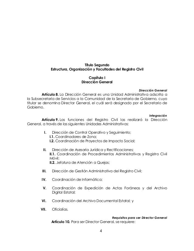 Reglamento del registro civil para el estado de guanajuato