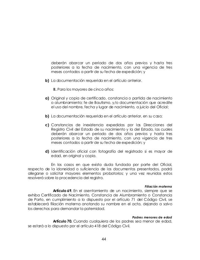 Reglamento del registro civil para el estado de guanajuato