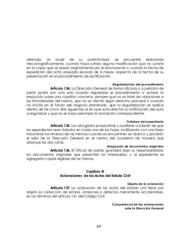 Reglamento del registro civil para el estado de guanajuato