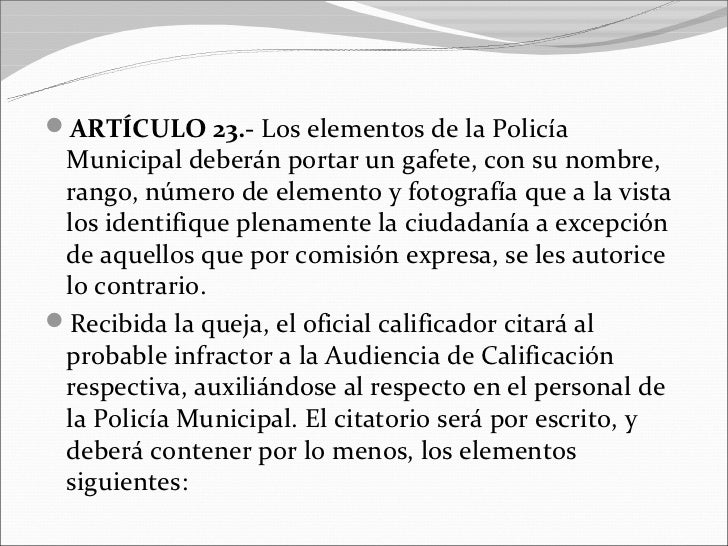 Reglamento de policía para el municipio de leon