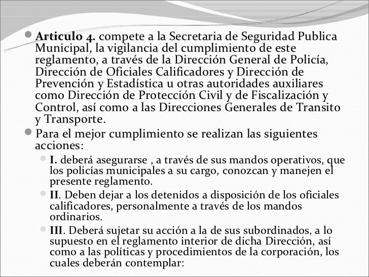 Reglamento de policía para el municipio de leon