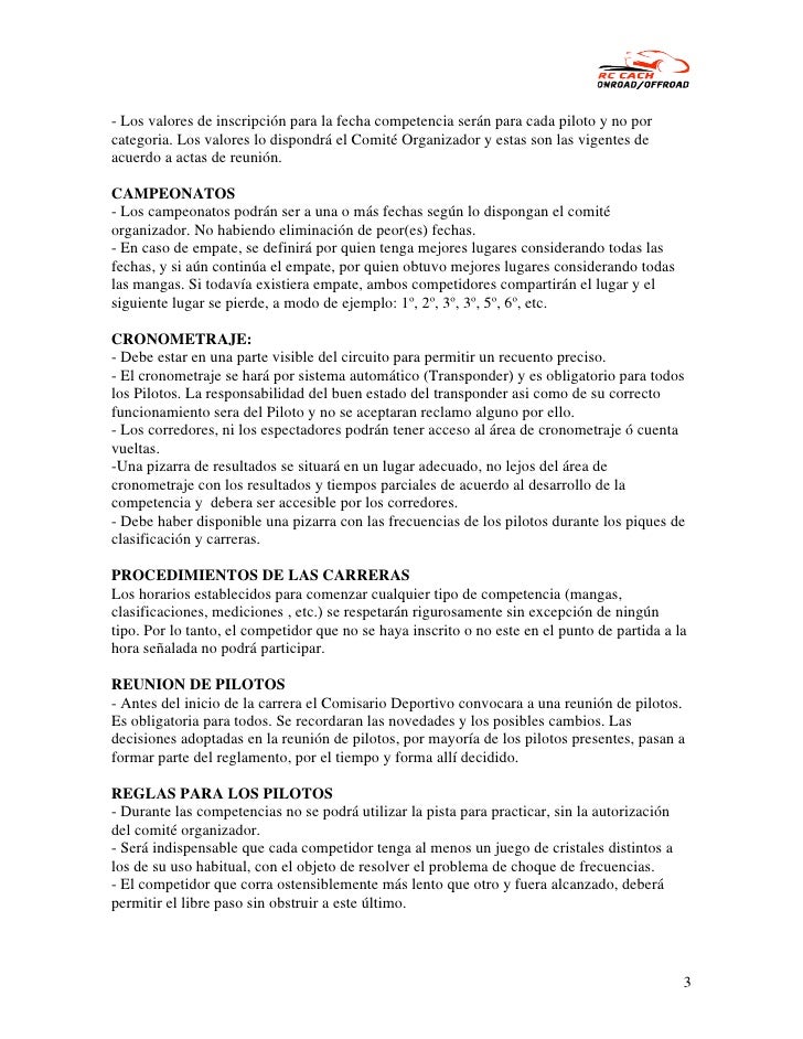 Reglamento Deportivo