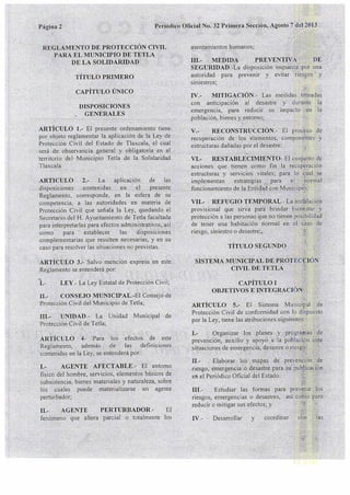 Reglamento de proteccion civil